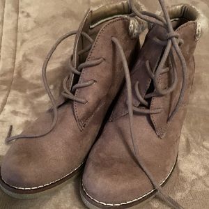 Suede Ankle Wedge Boots